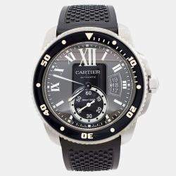 Pre Owned Cartier Calibre de Cartier W7100056 Automatic Black Stainless Steel Men's Wristwatch 42 mm