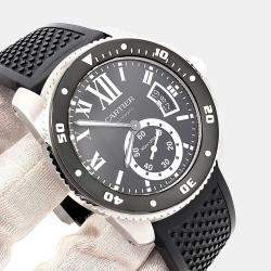 Pre Owned Cartier Calibre de Cartier W7100056 Automatic Black Stainless Steel Men's Wristwatch 42 mm
