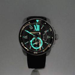 Pre Owned Cartier Calibre de Cartier W7100056 Automatic Black Stainless Steel Men's Wristwatch 42 mm