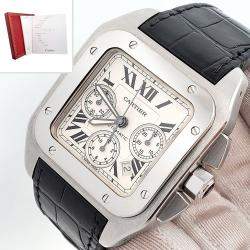 Pre Owned Cartier Santos 100 XL W20090X8 Automatic White Stainless Steel Men's Wristwatch 41 mm