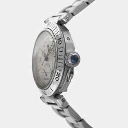 Pre Owned Cartier Pasha GMT 2388 Automatic Silver stainless steel Men's Wristwatch 38 mm