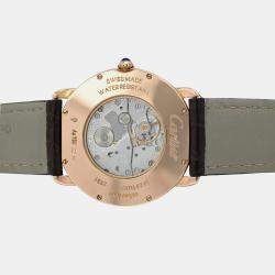 Pre Owned Cartier Ronde Louis W6800251 Manual Winding Cream 18k Rose Gold Men's Wristwatch 36 mm