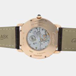 Pre Owned Cartier Ronde Louis W6800251 Manual Winding Cream 18k rose gold Men's Wristwatch 36 mm