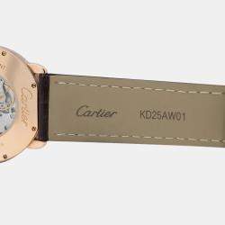 Pre Owned Cartier Ronde Louis W6800251 Manual Winding Cream 18k rose gold Men's Wristwatch 36 mm
