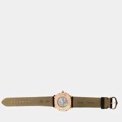 Pre Owned Cartier Ronde Louis W6800251 Manual Winding Cream 18k rose gold Men's Wristwatch 36 mm
