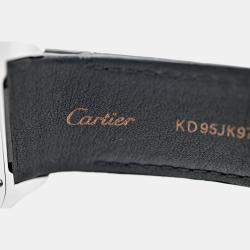 Pre Owned Cartier Santos 100 W20072X7 Automatic White 18k Gold bezel Stainless Steel Men's Wristwatch 38 mm