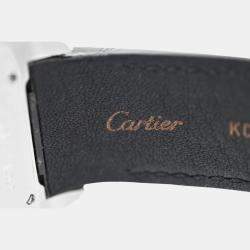 Pre Owned Cartier Santos 100 W20072X7 Automatic White 18k gold bezel steel Men's Wristwatch 38 mm