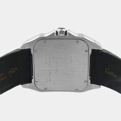 Pre Owned Cartier Santos 100 W20072X7 Automatic White 18k gold bezel steel Men's Wristwatch 38 mm