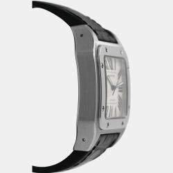 Pre Owned Cartier Santos W20073X8 Automatic White stainless steel Men's Wristwatch 38 mm