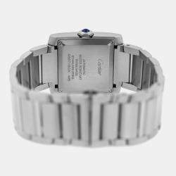 Pre Owned Cartier Tank Francaise WSTA0067 Automatic White Stainless Steel Men's Wristwatch 45 mm