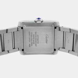 Pre Owned Cartier Tank Francaise WSTA0067 Automatic White Stainless Steel Men's Wristwatch 45 mm