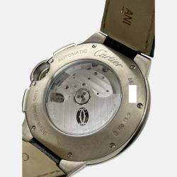 Pre Owned Cartier Ballon Bleu W6920005 Automatic Silver 18k White Gold Men's Wristwatch 42 mm