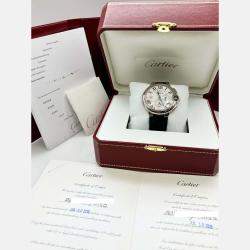 Pre Owned Cartier Ballon Bleu W6920005 Automatic Silver 18k White Gold Men's Wristwatch 42 mm