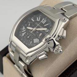 Pre Owned Cartier Roadster Chronograph XL 2618 Automatic Black Stainless Steel Men's Wristwatch 45 mm
