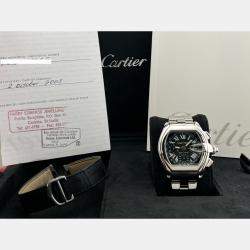 Pre Owned Cartier Roadster Chronograph XL 2618 Automatic Black Stainless Steel Men's Wristwatch 45 mm