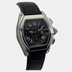 Pre Owned Cartier Roadster Chronograph XL 2618 Automatic Black Stainless Steel Men's Wristwatch 45 mm