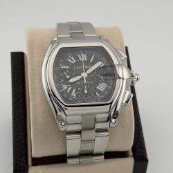 Pre Owned Cartier Roadster Chronograph XL 2618 Automatic Black Stainless Steel Men's Wristwatch 45 mm