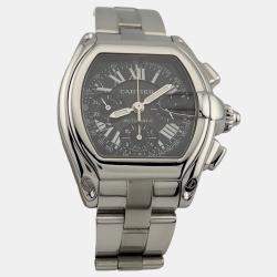 Pre Owned Cartier Roadster Chronograph XL 2618 Automatic Black Stainless Steel Men's Wristwatch 45 mm