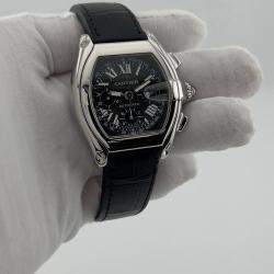 Pre Owned Cartier Roadster Chronograph XL 2618 Automatic Black Stainless Steel Men's Wristwatch 45 mm