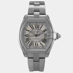 Pre Owned Cartier Roadster GMT XL 2722 W62032X6 Automatic Silver Stainless Steel Men's Wristwatch 42 mm