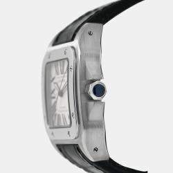 Pre Owned Cartier Santos 100 2878 W20106X8 Automatic Stainless Steel Men's Wristwatch 33 mm