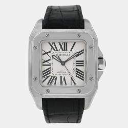 Pre Owned Cartier Santos 100 2878 W20106X8 Automatic Stainless Steel Men's Wristwatch 33 mm