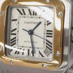 مملوكة مسبقًا Cartier Santos Galbee W20099C4 Automatic White Stainless Steel Men's Wristwatch 32 mm