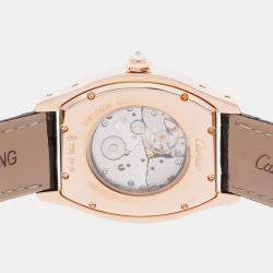 Pre Owned Cartier Tortue WA503951 Manual Winding Silver Dial 18k Rose Gold Men's Wristwatch 38mm