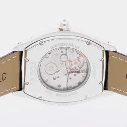 مملوكة مسبقًا Cartier Tortue WA503851 Manual Winding Silver Dial 18k White Gold Women's Wristwatch 34mm