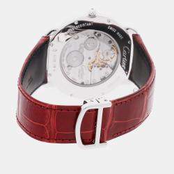 مملوكة مسبقًا Cartier Ronde Louis WR007003 Manual Winding Silver Dial 18k White Gold Men's Wristwatch 42mm