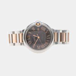 مملوكة مسبقًا Cartier Ballon Bleu W6920032 Automatic Brown 18K Rose Gold Stainless Steel Men's Wristwatch 42mm