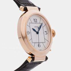 مملوكة مسبقًا Pre-Owned Cartier Pasha W3019351 Silver Automatic 18k Rose Gold Men's Wristwatch 42 MM