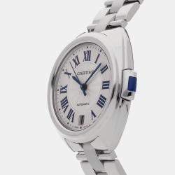 Pre Owned Pre-Owned Cartier Cle WSCL0006 Silver Automatic Stainless Steel  Men's Wristwatch 35 MM