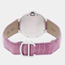 مملوكة مسبقًا Pre-Owned Cartier Ballon Bleu WE900651 Silver Automatic 18k White Gold Diamond Women's Wristwatch 36 MM