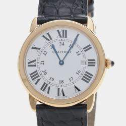 مملوكة مسبقًا Cartier Ronde Solo W6700455 Quartz 18k Yellow Gold Men's Wristwatch 36mm