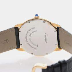 مملوكة مسبقًا Cartier Ronde Solo W6700455 Quartz 18k Yellow Gold Men's Wristwatch 36mm