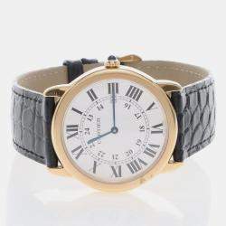 مملوكة مسبقًا Cartier Ronde Solo W6700455 Quartz 18k Yellow Gold Men's Wristwatch 36mm