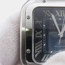 Pre Owned Cartier Santos WSSA0030 Automatic Blue Stainless Steel Men's Wristwatch 39.8 mm