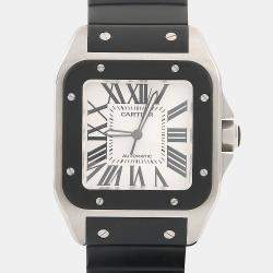 Pre Owned Cartier Santos 100 W20121U2 Automatic Stainless Steel Men's Wristwatch 37.5 mm