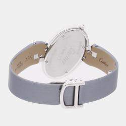 Pre Owned Pre-Owned Cartier Delices de Cartier WG800019 Silver Quartz Diamond 18k White Gold Men's Wristwatch 38 MM