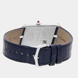مملوكة مسبقًا Cartier Tank Asymetrique “New York 5th Ave” WGTA0120 Manual Winding Platinum Men's Wristwatch 26 mm
