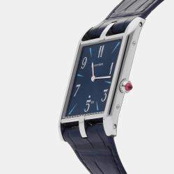 مملوكة مسبقًا Cartier Tank Asymetrique “New York 5th Ave” WGTA0120 Manual Winding Platinum Men's Wristwatch 26 mm