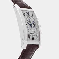 Pre Owned Cartier Tank Americaine W2603356 Quartz 18K White Gold Men's Wristwatch 26 mm
