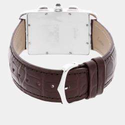 Pre Owned Cartier Tank Americaine W2603356 Quartz 18K White Gold Men's Wristwatch 26 mm