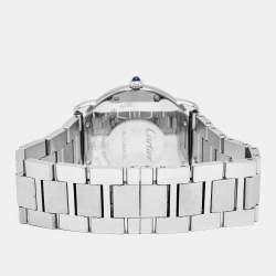 Pre Owned ساعة يد رجالية كارتييه روند سولو WSRN0012 ستانلس ستيل فضية 36 مم