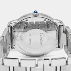 Pre Owned ساعة يد رجالية كارتييه روند سولو WSRN0012 ستانلس ستيل فضية 36 مم