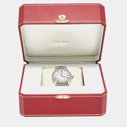 Pre Owned ساعة يد رجالية كارتييه روند سولو WSRN0012 ستانلس ستيل فضية 36 مم