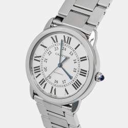 Pre Owned ساعة يد رجالية كارتييه روند سولو WSRN0012 ستانلس ستيل فضية 36 مم