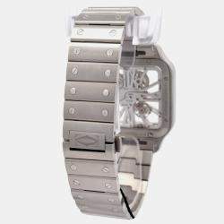 Pre Owned Cartier Santos Skeleton WHSA0026 Stainless Steel Manual Winding Men's Wristwatch 39.8mm
