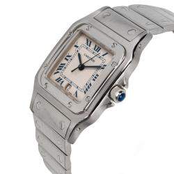 Pre Owned Cartier Grey Stainless Steel Santos Galbee W20060D6 Men's Wristwatch 29MM